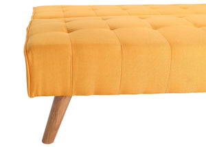 Ecksofa Sofa Klappsofa Liegefläche links/rechts Stoff Massivholz 256cm gelb