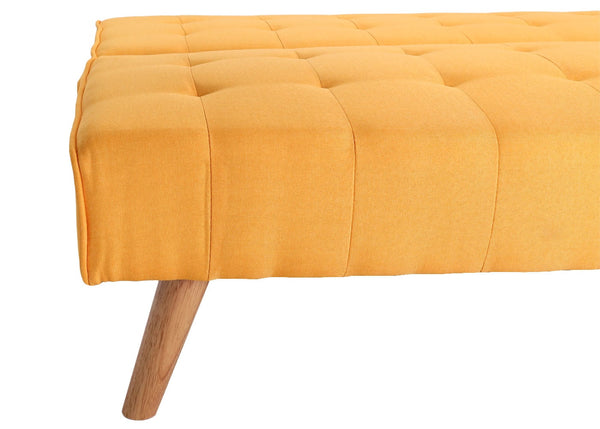 Ecksofa Sofa Klappsofa Liegefläche links/rechts Stoff Massivholz 256cm gelb