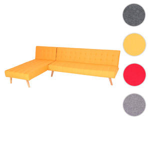 Ecksofa Sofa Klappsofa Liegefläche links/rechts Stoff Massivholz 256cm gelb