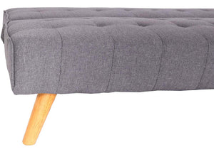 Ecksofa Sofa Klappsofa Liegefläche links/rechts Stoff Massivholz 256cm hellgrau