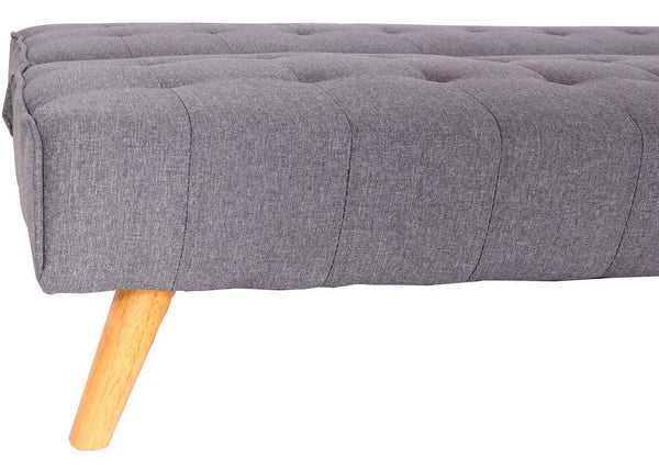 Ecksofa Sofa Klappsofa Liegefläche links/rechts Stoff Massivholz 256cm hellgrau