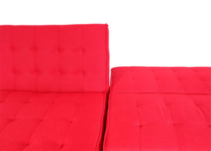 Ecksofa Sofa Klappsofa Liegefläche links/rechts Stoff Massivholz 256cm rot
