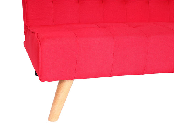 Ecksofa Sofa Klappsofa Liegefläche links/rechts Stoff Massivholz 256cm rot