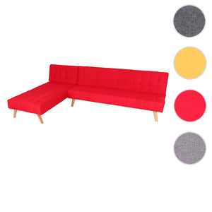 Ecksofa Sofa Klappsofa Liegefläche links/rechts Stoff Massivholz 256cm rot