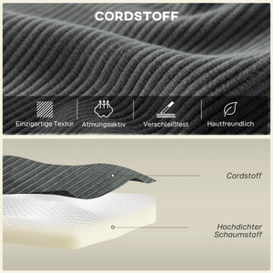 Ecksofa Schlafsofa L-förmig mit Kissen und breiten Armlehnen dunkelgrau