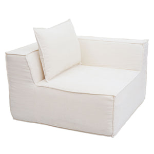 Eckteil Sofa Loungesessel Polstersessel Armlehne Stoff 63x97x97cm creme