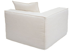 Eckteil Sofa Loungesessel Polstersessel Armlehne Stoff 63x97x97cm creme