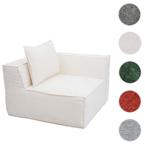 Eckteil Sofa Loungesessel Polstersessel Armlehne Stoff 63x97x97cm creme