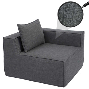 Eckteil Sofa Loungesessel Polstersessel Armlehne Stoff 63x97x97cm dunkelgrau