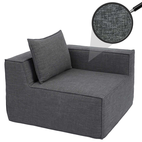 Eckteil Sofa Loungesessel Polstersessel Armlehne Stoff 63x97x97cm dunkelgrau