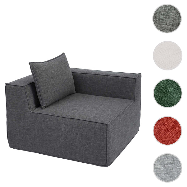 Eckteil Sofa Loungesessel Polstersessel Armlehne Stoff 63x97x97cm dunkelgrau