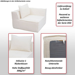 Eckteil Sofa Loungesessel Polstersessel Armlehne Stoff 63x97x97cm dunkelgrau