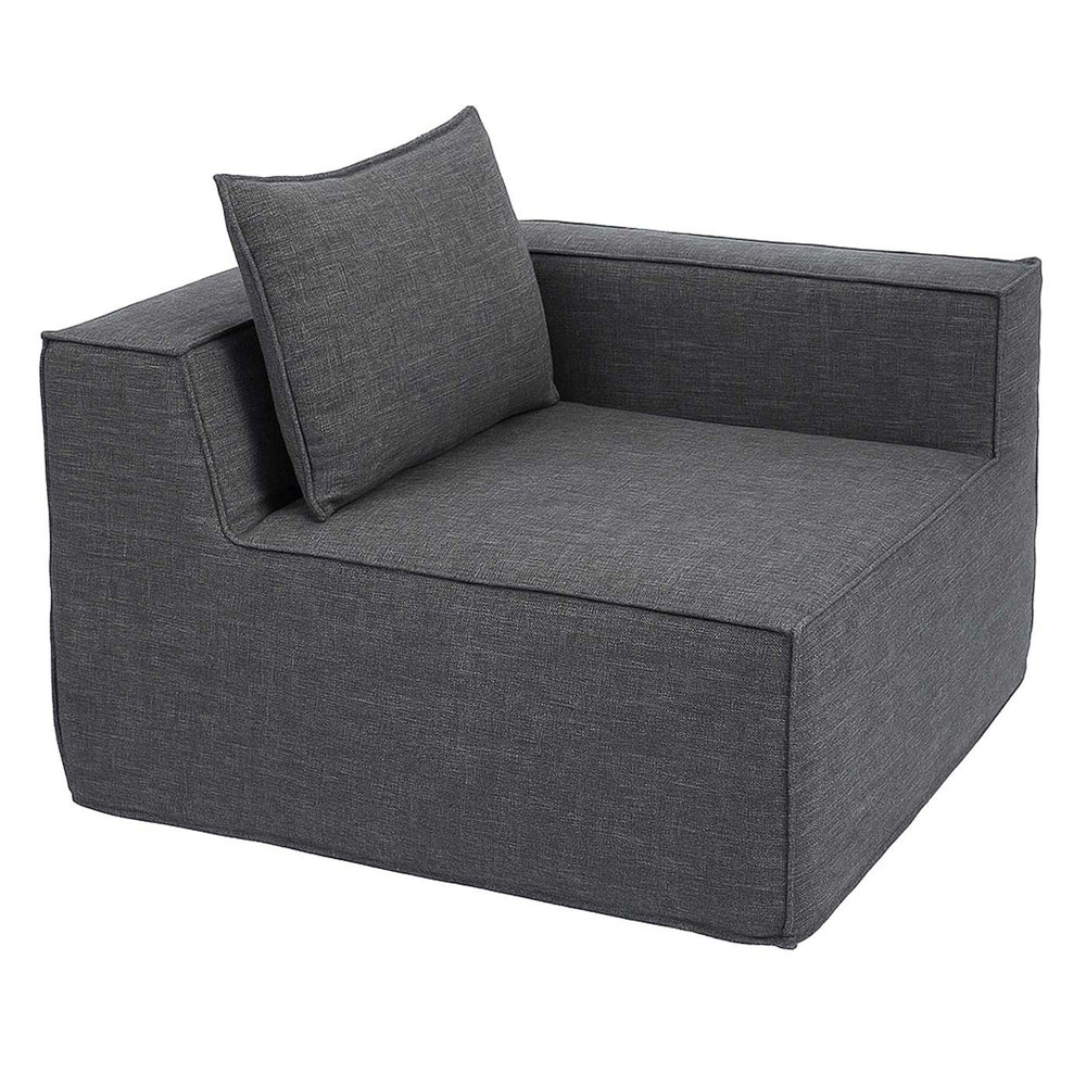 Eckteil Sofa Loungesessel Polstersessel Armlehne Stoff 63x97x97cm dunkelgrau