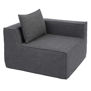 Eckteil Sofa Loungesessel Polstersessel Armlehne Stoff 63x97x97cm dunkelgrau