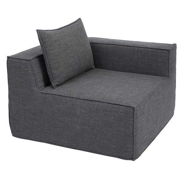 Eckteil Sofa Loungesessel Polstersessel Armlehne Stoff 63x97x97cm dunkelgrau