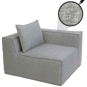 Eckteil Sofa Loungesessel Polstersessel Armlehne Stoff 63x97x97cm hellgrau