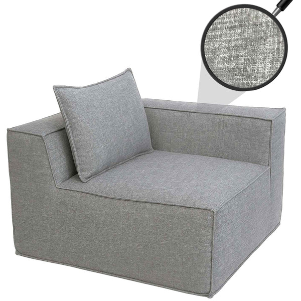 Eckteil Sofa Loungesessel Polstersessel Armlehne Stoff 63x97x97cm hellgrau