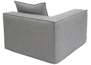 Eckteil Sofa Loungesessel Polstersessel Armlehne Stoff 63x97x97cm hellgrau