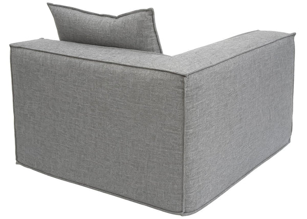 Eckteil Sofa Loungesessel Polstersessel Armlehne Stoff 63x97x97cm hellgrau
