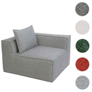 Eckteil Sofa Loungesessel Polstersessel Armlehne Stoff 63x97x97cm hellgrau