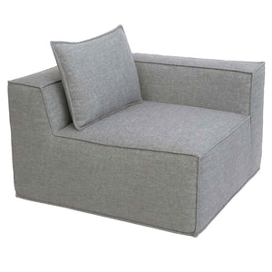Eckteil Sofa Loungesessel Polstersessel Armlehne Stoff 63x97x97cm hellgrau