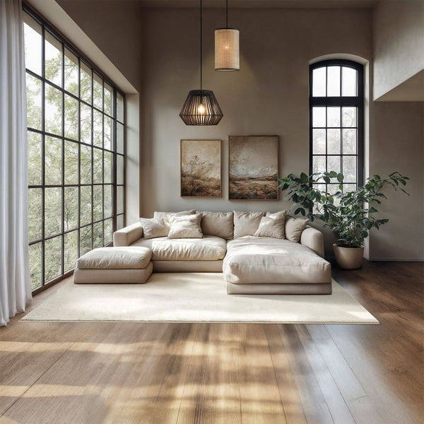 Tapis à poils courts Soft Zone crème 160 x 230 cm 