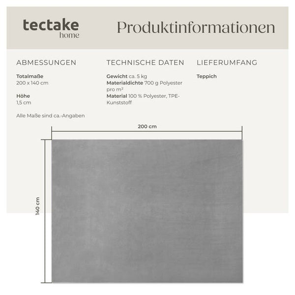 Short pile carpet Soft Zone gray 140 x 200 cm 