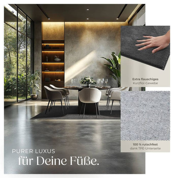 Tapis à poils courts Soft Zone anthracite 140 x 200 cm 