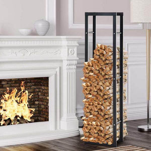 Feuerholzregal Kaminholzablage Kaminholzständer Kaminholzhalter 100kg Stahl Schwarz