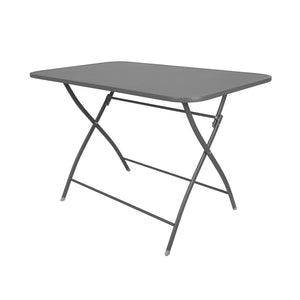 CONTINI Gartentisch 110x70cm mit 4 Stühlen Metall anthrazit
