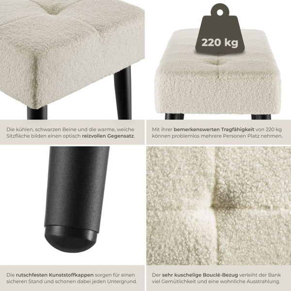 Sitzbank Glora Bouclé creme