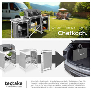 Camping kitchen 172x52x104cm gray
