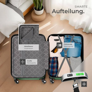 Hartschalenkoffer-Set Cleo grün mit Zubehör