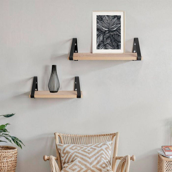 3 Hängeregale Cowell Industrial Holz hell, Eiche Sonoma