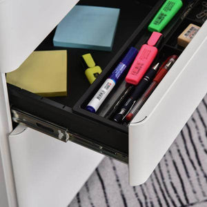 Rollcontainer mobiler Aktenschrank mit 3 Schubladen weiss
