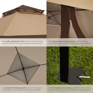 Faltpavillon Carabobo 3,64x3,64x2,94m braun