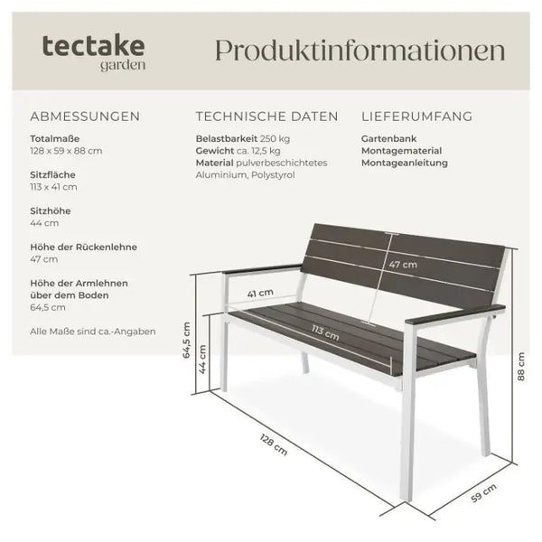 Aluminium Gartenbank Line