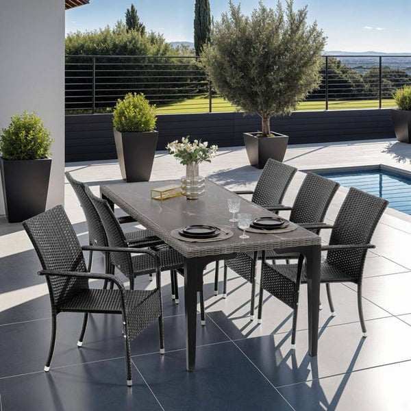 Rattanstuhl Girona 8er Set