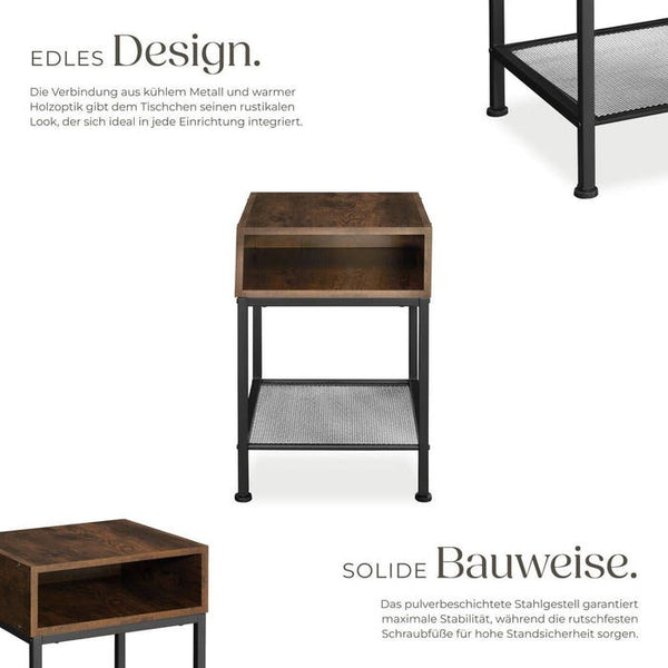 Nachttisch Harlow 40,5x40,5x52,5cm Industrial dunkelbraun