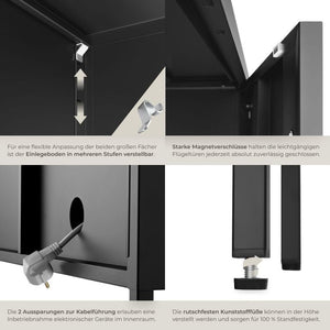Sideboard Baker Metall abschliessbar schwarz 120 x 37,5 x 55,5 cm