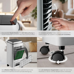 Klimagerät Notos 3in1 Ventilator, Luftbefeuchter und Luftkühler