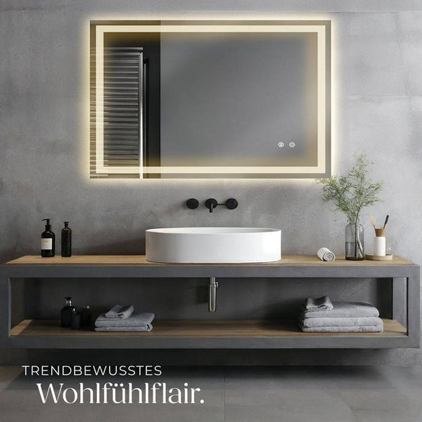 Rechteckiger LED Badezimmerspiegel Clara 60 x 100 cm
