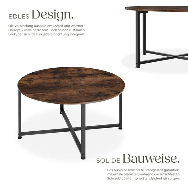 Couchtisch Aberdeen Industrial Holz dunkel, rustikal