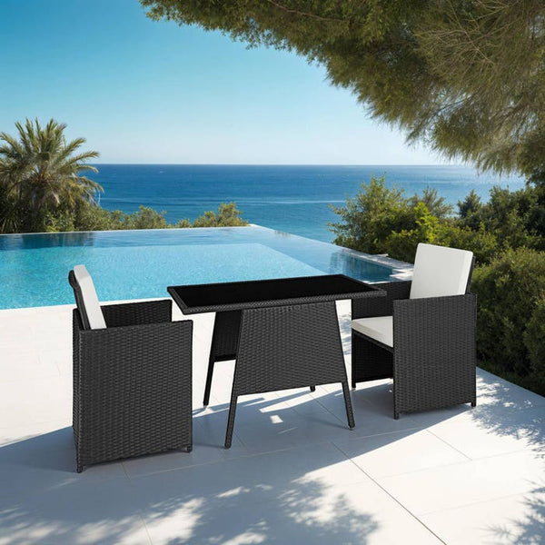 Rattan Sitzgruppe Lausanne schwarz