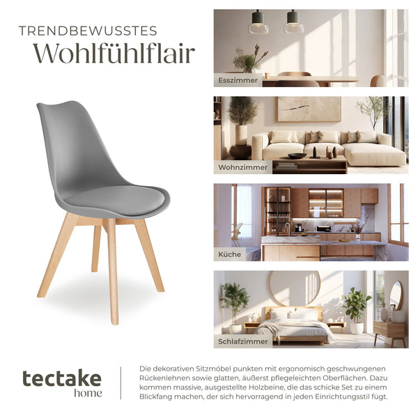 Set Esszimmerstuhl Frederikke grau 4er Set