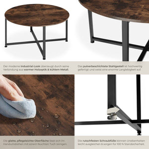Couchtisch Aberdeen Industrial Holz dunkel, rustikal
