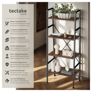 Leiterregal Newcastle 57,5 x 35,5 x 139cm - industrial dunkelbraun
