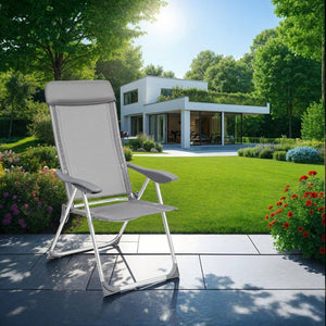 4 Aluminium Gartenstühle mit Kopfteil