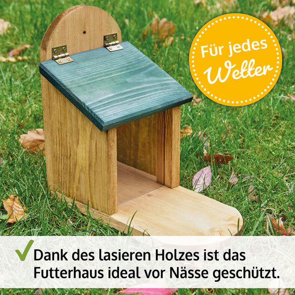 Eichhörnchen Futterstation Walnussblick aus Holz