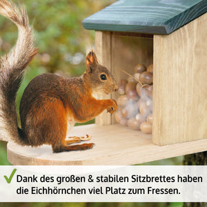 Eichhörnchen Futterstation Walnussblick aus Holz